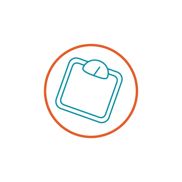 Symbol für Gewichtsreduktion